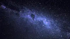 Colorful space nebula and galaxy montage