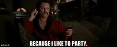 Ron Swanson Because I Like To Party