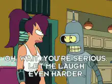 Leela laughs at Bender