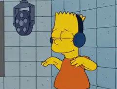 Bart Simpson singing then shocked