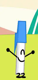 Blue marker character dancing