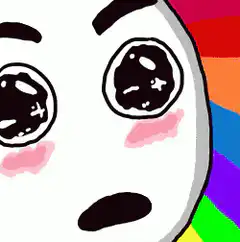 Rainbow background shocked face