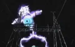 Giant blue eye lightning creature