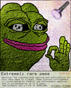 Extremely rare pepe with color changing flashlight