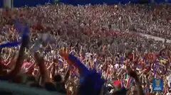 Crowd cheering at a concert