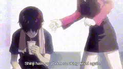 Misato grabs Shinji