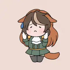 Chibi horse girl blushing and shy