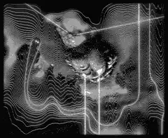 Topographic map with contour lines