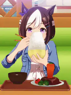 Anime girl eating shaved ice