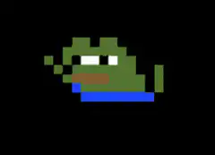 Pepe the Frog pixel art spinning