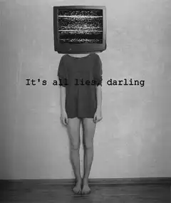 TV Head Person It's All Lies Darling