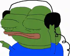 Pepe listening to music