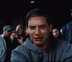 Tobey Maguire crying face