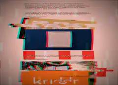 glitch art collage with text