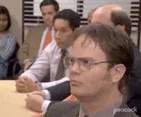 Dwight raises hand question