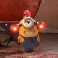 Minion with flashing lights