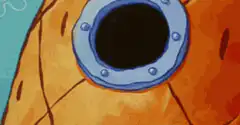 SpongeBob peeks through porthole