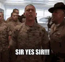 Private Parris screaming Sir Yes Sir