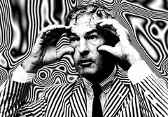 Man in striped suit with mind blown