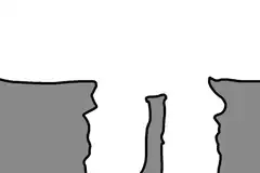 stickman jumps between cliffs
