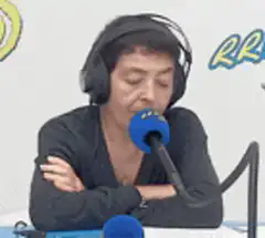 Man sleeping at podcast then waking up