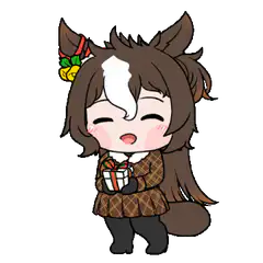 Chibi horse girl holding a gift