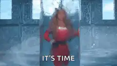 Mariah Carey breaks out of ice block