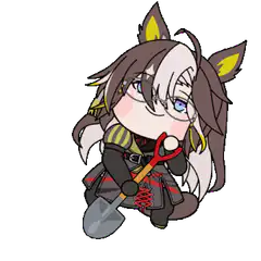 chibi operator with shovel
