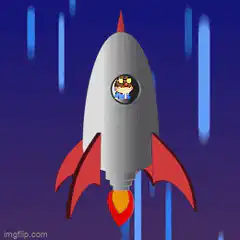 Rocket ship blasting off