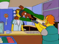 Lenny gets shot with a tranquilizer dart