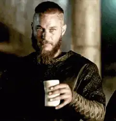 Ragnar Lothbrok raises a cup