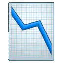 Blue line graph fluctuating on grid