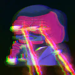 Chad drinking with laser eyes