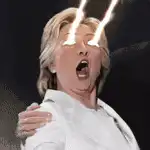 Hillary Clinton eyes glowing with lightning