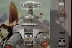 Robot fires lasers from arms