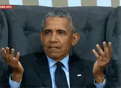 Obama shrugging and looking confused