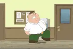 Peter Griffin kicks people in the butt