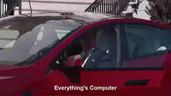 Donald Trump in red car Everything's Computer