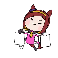 Chibi horse girl holding shopping bags