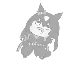 Chibi horse girl drooling