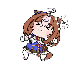 chibi girl dancing happily