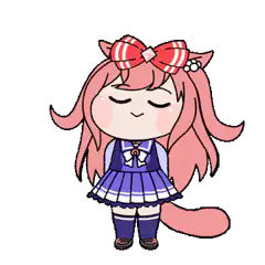 Chibi cat girl holding 100 billion yen sign