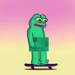 Pepe the Frog skateboarding