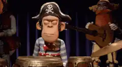 Monkey pirate drummer bored