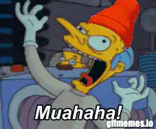 Bart Simpson laughing maniacally
