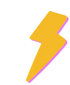 yellow lightning bolt with pink outline