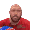 Dave Bautista eating Twizzlers