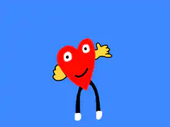 cartoon heart and lightning bolt characters