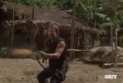 Dutch Schwarzenegger firing grenade launcher