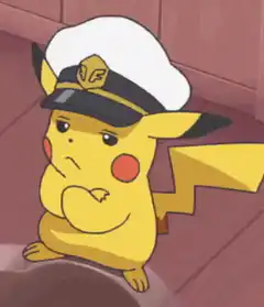 Pikachu in captain hat